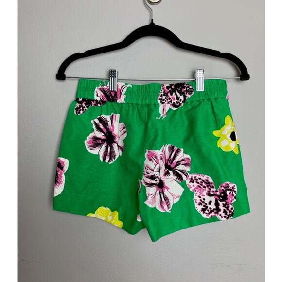 J. Crew Green Floral Shorts Pockets Woman Size 0 Beach Vacation Resort Cruise - Picture 2 of 9